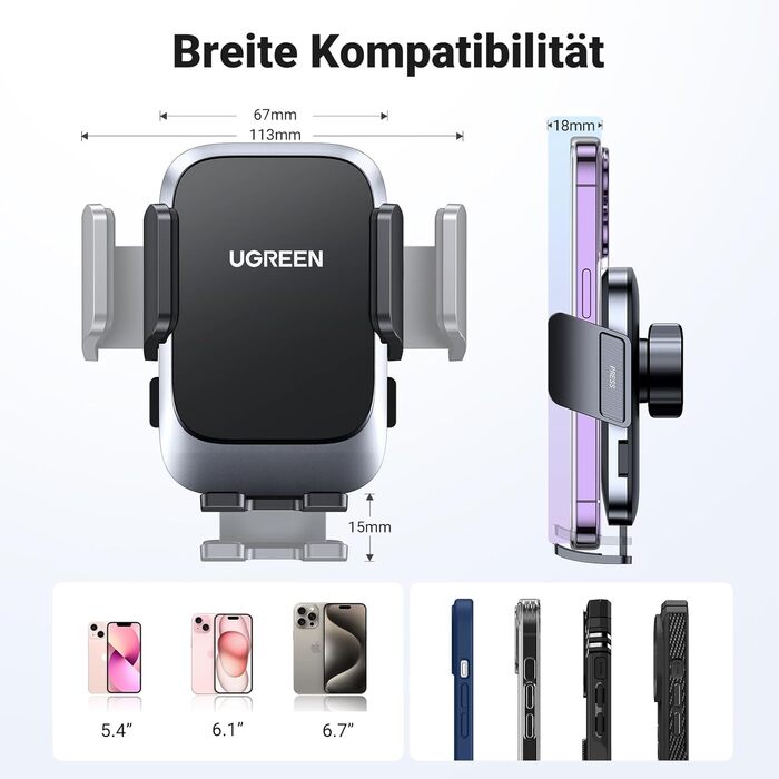 Тримач для мобільних телефонів Автомобільний 360 поворотний Тримач для мобільних телефонів Автомобільна вентиляція з металевим гач