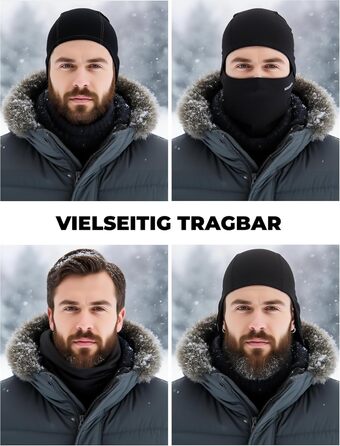 Балаклава ROCKBROS Осінь/Зима Термобалаклава для спорту на свіжому повітрі Велоспорт Лижі Сноубординг Світловідбиваюча Вітрозахисна Пилонепроникна Дихаюча для жінок Чоловіків 2 шт. Один розмір Чорний Чорний