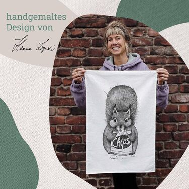 Чайний рушник напівльняний (зроблено в ЄС) I Дизайнерський кухонний рушник 50x70 см I OEKO-TEX I Серветки для посуду Chipseichhoer