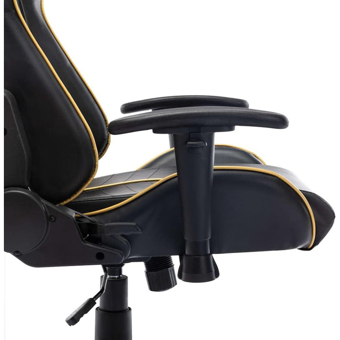 Геймерське крісло, офісне крісло, чорно-золотий колір, штучна шкіра