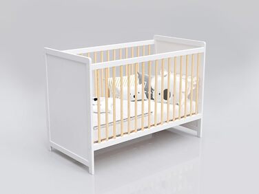 Дитяче ліжечко/спальне місце Love For Sleep 120x60 см із захисним бар&39єром, трансформоване, дитяче ліжко Tokyo з білої сосни, дерев&39яне дитяче ліжко - Дитяче ліжко, трансформоване ліжечко/дитяче ліжко