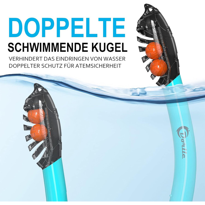 Набір для сноркелінгу, вдосконалена панорамна маска для сноркелінгу, водонепроникна маска для дайвінгу, захист від запотівання, загартоване скло із захистом від протікання, з 3-канальним преміальним сухим сноркелем для дорослих, водяно-зелений