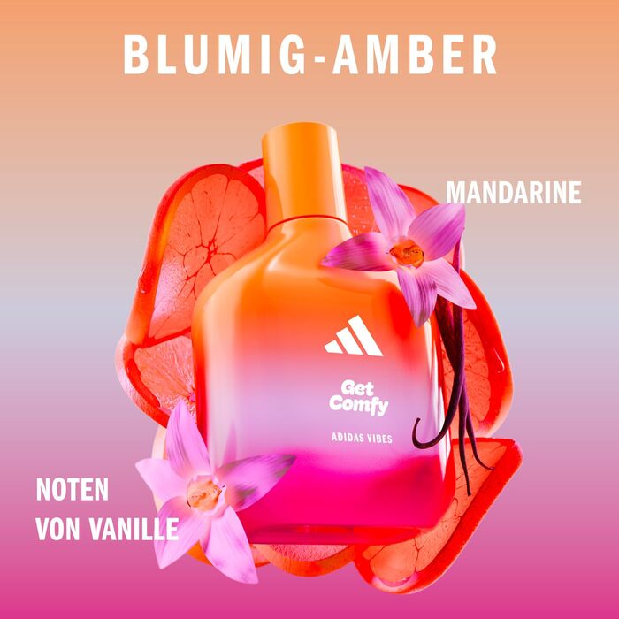 Парфумерна вода adidas Vibes Get Comfy, розслаблюючий, заспокійливий унісекс-аромат із зігріваючими нотками та натуральними ефірними оліями, 100 мл. Get Comfy 100 мл (1 упаковка)
