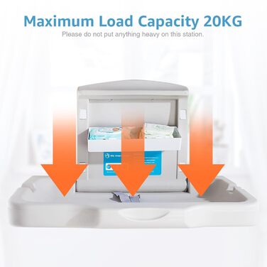 Пеленальний столик, Горизонтальний пеленальний столик зі щитком, Настінний пеленальний столик із запобіжним поясом, Пеленальний ст