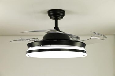 Зі світлодіодним освітленням, включаючи дистанційне керування, має інноваційний механізм складання та розкладання крил 60 Вт, чорний