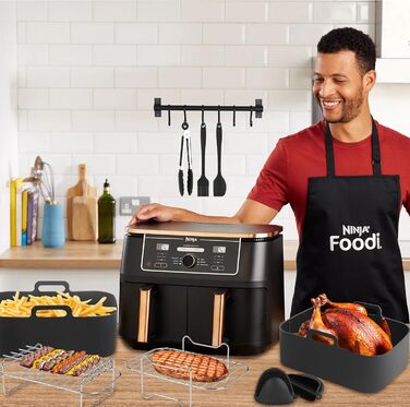 Аксесуари для фритюрниці Ninja, 10 шт. аксесуарів Ninja Af300eu Af400eu Foodi Dual Zone, 7.6L-9.5L Аксесуари для фритюрниці Ninja