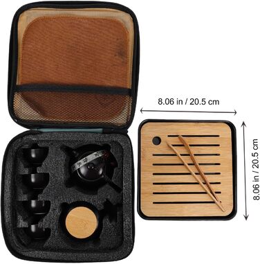 Чайний сервіс Кунг Фу з керамічного чайника Toyvian, 1 предмет, портативний, креативний, легко миється, для особистої колекції та сервірування столу, чорний