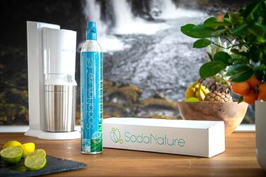 Преміальний 60-літровий циліндр CO2 для SodaStream (крім QC), Aarke тощо Нові та вперше заповнені в Німеччині Природна вугільна кислота на 60 літрів 10 років TV 425 г