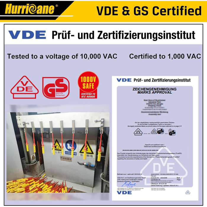 Набір викруток HURRICANE 13 предметів, ізольований 1000 В, Cr-V з магнітними наконечниками. 4 плоскі, 2 хрестоподібні, 2 Pozidriv, 3 Torx-біти, 1 індикатор напруги та 1 ручка. Ідеально підходить для професійного ремонту.