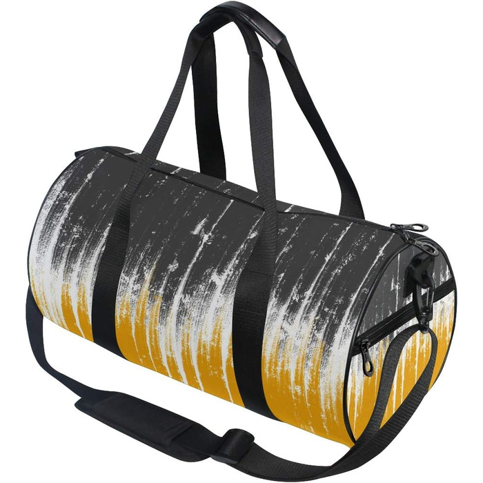 Спортивна сумка з абстрактним жовто-чорним візерунком, дорожня сумка з міцної тканини, ідеальна для поїздок на вихідні, для чоловіків та жінок, для спорту та на ніч.