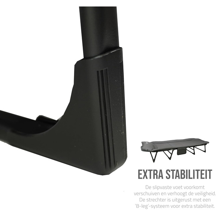 Складане розкладне ліжко для кемпінгу Регульоване розкладне ліжко з 5-позиційною спинкою, 4 міцними складними ніжками, бічною кишенею, мяким підголівником Компактне та зручне 1956527 см