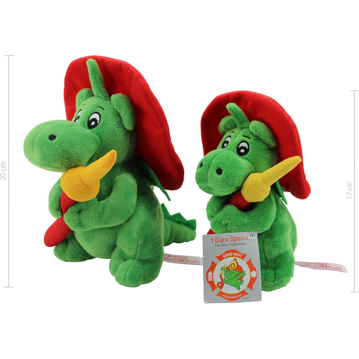 М'яка іграшка Sweety Toys 11025 Драко XL Грізу 20 см з пожежним рукавом, 20 см