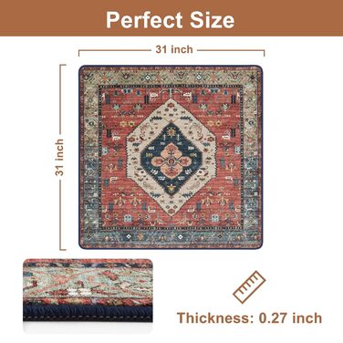 Нековзні сходинки OJIA, килимок у тон для дерев&39яних сходинок, квадратні сходинки Capet, гумова підкладка, доріжка для сходів, нековзний килимок для сходів, 78,7 x 78,7 см 79 x 79 см (прямокутні) східні 1