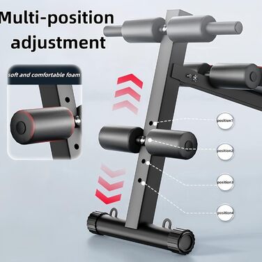 Складана лава для сидіння, багатофункціональна лава з регульованою висотою, з м&39якою пружинною підсилювачем, тренажер для пресу для вправ у тренажерному залі або вдома