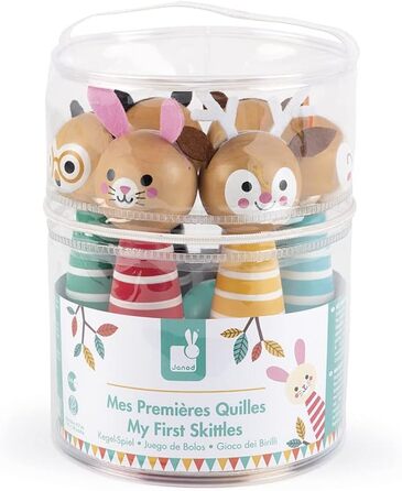Моя перша весела садова гра Skittles, дитяча гра на свіжому повітрі, 6 Skittles та 2 дерев&39яні м&39ячі, вік 3, J03200