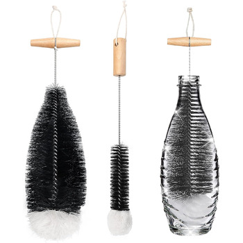 Щітка для миття пляшок Diwoker для скляних пляшок, 2 шт. щітка для чищення щітка для чищення пляшок для скляних графинів, питних п