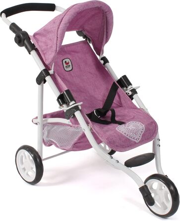 Лялькова коляска Лола, біговел, ляльковий біговел, лялькова коляска, джинсовий рожевий, 612-62, 2000 -