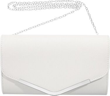 Біла жіноча сумка-конверт з ланцюжком 9,4X5,5X2 дюйма, елегантна вечірня сумочка для весілля та вечірки