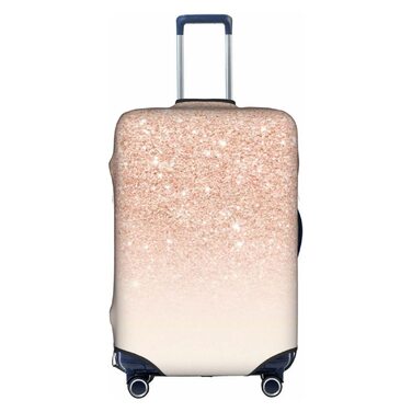Валіза для подорожей, пилонепроникна, з блискітками, захист багажу, біла, XL