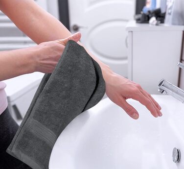 Набір бавовняних рушників - 100 бавовна ультра м'який і дуже абсорбуючий, 471 см - Упаковка з 6 шт. (сірий)