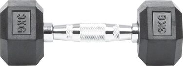 Гантель Sport-Tec Hex 3 кг, гумове покриття, шестикутна, для фітнесу та силових тренувань