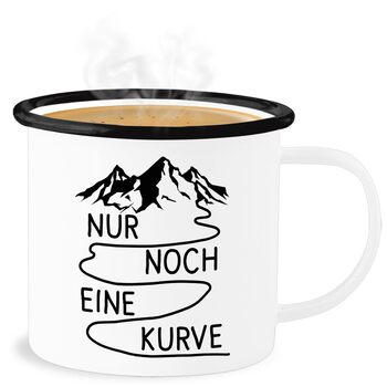Емальована кружка - Піший туризм - Кружки - Просто ще один вигин - 300 мл - Білий Чорний - ентузіасти пішого туризму гірська кружка подарунок для туристів гори бляшана кружка для походів гори емальована кружка вигини 1 Білий Чорний