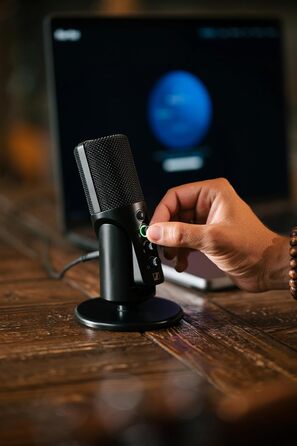 Мікрофон Sennheiser Profile з конденсаторним капсюлем Plug & Play, ідеальний для подкастів та стрімінгу Настільна підставка та кабель USB-C 1,2 м у комплекті Чорний (700065)