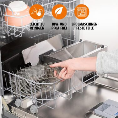 Фритюрниця Tristar 3 л, 2000 Вт, термостат, емальований контейнер, зона охолодження, FR-6946, сірий без вікна та фільтра