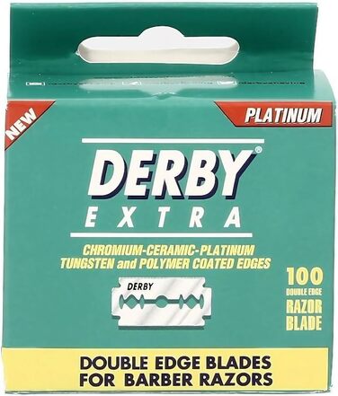 Леза безпечної бритви Derby Extra Double Edge, упаковка із 100 лез