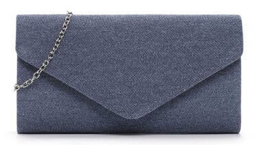 Клатч TAS Amalia Denim 33806, жіноча сумочка, однотонний синій колір, універсальний розмір