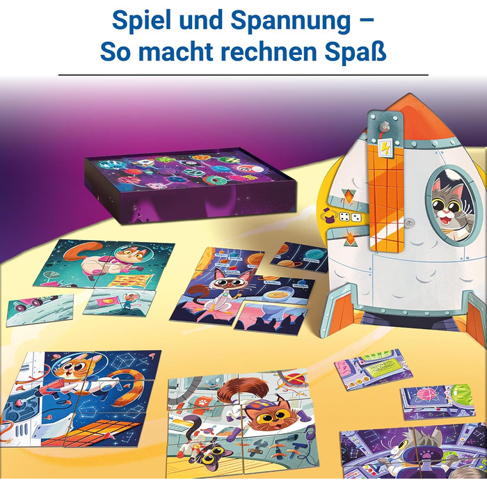 Навчальна гра для дітей, арифметична гра для дітей 6-9 років, для 1-4 гравців, діапазон чисел 1-20, плюс і мінус, 24970 - Math Gal