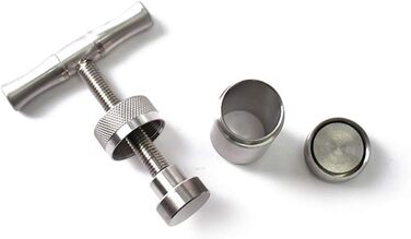 Прес для пилку з нержавіючої сталі, T-Press, ручка, інструмент, міцний, довговічний, анодований, пилок спецій (срібло)