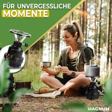 Набір газових плит Magnum для кемпінгу E190 з 4 газовими картриджами, газова плита/варильна поверхня з 1 конфоркою, підходить для активного відпочинку, походів, пікніків, кемпінгу та заходів Синій алюміній 10k