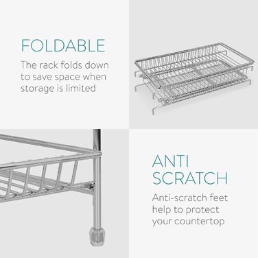 Рівнева підставка для спецій Navaris - Тримач для спецій, полиця для спецій - Окремостояча - Універсальний органайзер для кухні та ванної кімнати, Срібний, 2-