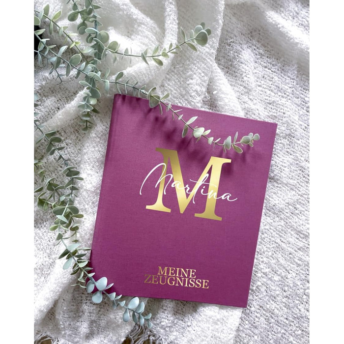 Персоналізована папка для дитячих табелів успішності з іменем Папка для початкових документів для дівчаток та хлопчиків Лляна папка для табелів успішності для організації сертифікатів (ягідна)