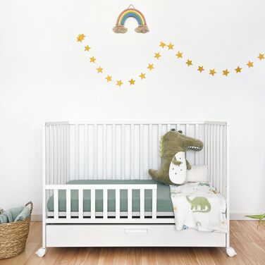 Дитяче ліжко ATB Біле з шухлядами LUX 60x120 та матрацом - Біле дитяче ліжко для немовлят - Ліжко з масиву дерева 120x60 - Дитяче ліжко від 3 років - Біле ліжечко 60 x 120 - Beyaz Bebek Yatagi - Повні ліжечка для сну