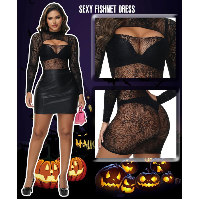 Жіноче сексуальне плаття-боді Hilergy, сітка з вирізами, облягаюче, еластичне, M–XL