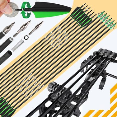 Набір складеного лука ZSHJGJR для дорослих – регульований 25–60 lb, мисливський та спортивний лук з повним комплектом аксесуарів, для правшів, чорний
