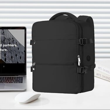 Рюкзак Easyjet ручна поклажа 45x36x20, дорожній рюкзак, ручна поклажа для літака, сумка-рюкзак для ноутбука 15,6&quot, дорожній рюкзак для чоловіків і жінок 45x36x20-чорний3