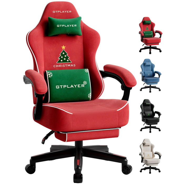 Велике та високе ігрове крісло з підставкою для ніг, надзвичайно широке сидіння, ігрові крісла для дорослих - м&39яке високе спинне ергономічне відкидне сидіння Silla Gamer, підлокітник із важелем, Ace Pro, різдвяне оксамит