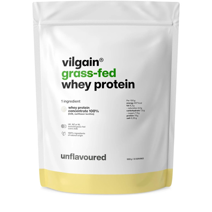 Протеїновий порошок Vilgain Whey, 100% сироватковий протеїн, Без смаку, 1000 г