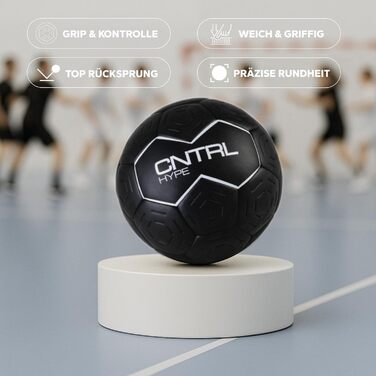 Гандбольний м&39яч CHAIZ CNTRL Hype Grip BLACK Тренувальний та змагальний м&39яч Розмір 2 та 3 Гандбольний м&39яч для жінок та чоловіків в комплекті чохол для м&39яча