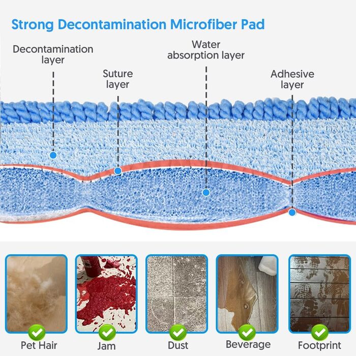 Швабра для підлоги з функцією розпилення, швабра TINA&TONY з функцією розпилення з резервуаром для води 435 мл, швабра для підлоги