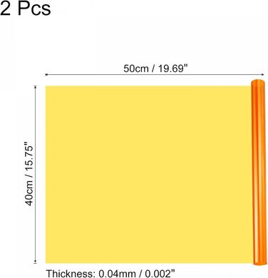 Гелевий кольоровий фільтрувальний папір Плівка для фотостудії 40x50см Помаранчевий 85A Упаковка з 2 шт.
