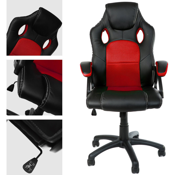 Геймерське крісло Panorama24, ігрове крісло для офісу, крісло для керівника, ергономічне, сіре, 9 варіантів кольорів, м&39які підлокітники, механізм нахилу, вантажопідйомність до 150 кг, сертифікований підйомник TV