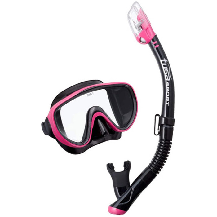 Комплект маски та трубки TUSA Sport UC1625 для дорослих Black Series, чорний/яскраво-рожевий