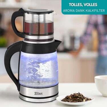 Чайник 100 без бісфенолу А Безпечне скло Фільтр від накипу 2200 Вт Захист від перегріву Чай Виробник чаю Чайна машина Чайник Виробник чаю Чайник для води