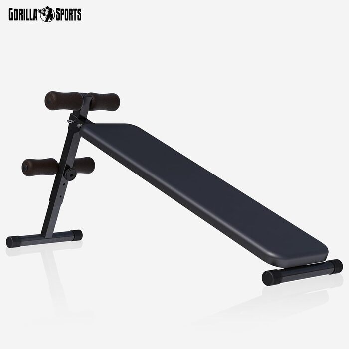 Лава для сидіння GORILLA SPORTS - Складана, регульований кут нахилу в 3 напрямках та фіксація ніг в 4 напрямках, вантажопідйомність до 120 кг, виготовлена зі сталі - Тренажер для пресу, лава для тренувань, тренажер для спини, фітнес-лава