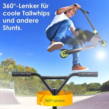 Керований на 360 Міцний веселий самокат трюковий самокат з кульковими підшипниками ABEC 9, 100 мм PU колесами, самокат-кік самокат