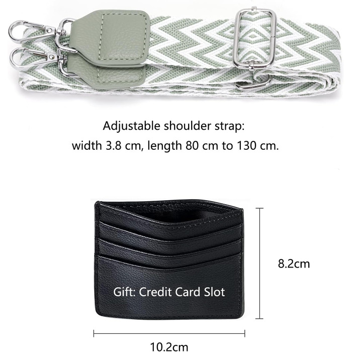 Жіноча сумка через плече Жіноча невелика сумка Жіноча стильна сумка з широким ремінцем Світло-зелений пакет кредитних карток Надіс